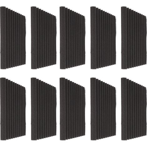 10 pièces plaques acoustiques ignifuges gris anthracite en mousse à rainure triangulaire coton absorbant (1/5)