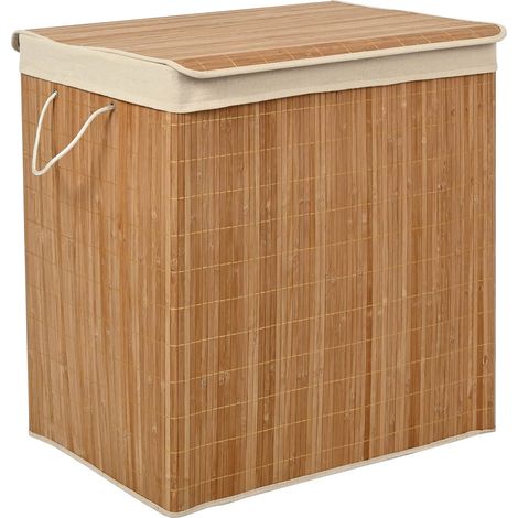 Cesto portabiancheria in bambù per il bagno 60x40x61,5 VKO20 Begryf (1/5)
