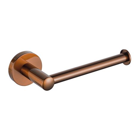 FugaFlow Eccelente Porte-rouleau de papier toilette/porte-rouleau de réserve - sans couvercle - rond - PVD - Cuivre brossé (1/4)