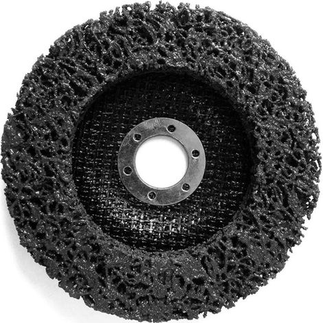 Lot de 5 disques de nettoyage grossier CSD, diamètre : 125 mm CBS pour meuleuse d'angle, à bandes, en nylon tissé, noirs (1/3)