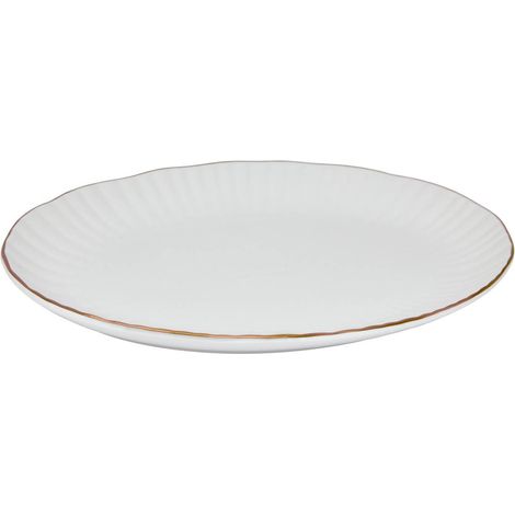 Plato ovalado Daphné, 21,5 x 31 cm, blanco - Atmosphera créateur d'intérieur