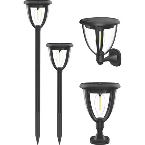 Lanterna Solare 3 in 1 LED 100 Luce Calda Muro Parete Picchetto Esterno (1/4)