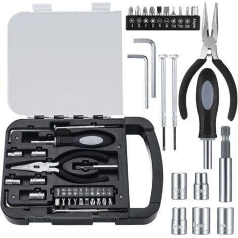22 Pieces Complete Tool Box, Tool Case, Complete Tool Box, Portable Tool Box with Precision Screwdriver Set for DIY (1/4)