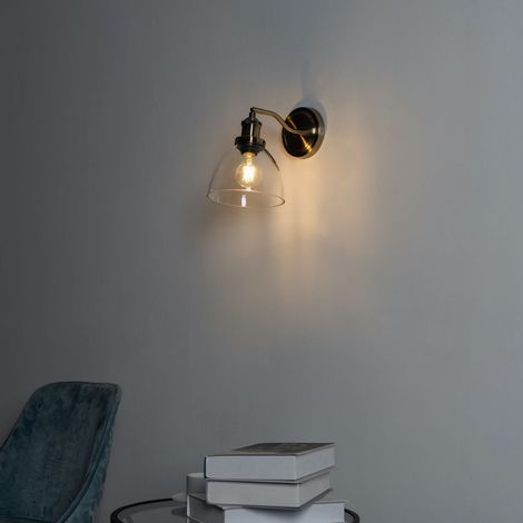 Vintage-Wandlampe aus Glas und Messing - Flavia