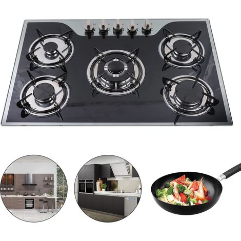 Cocina de gas empotrable de 30 pulgadas, 5 quemadores (GPL/gas natural), cocina de gas doméstica (1/5)