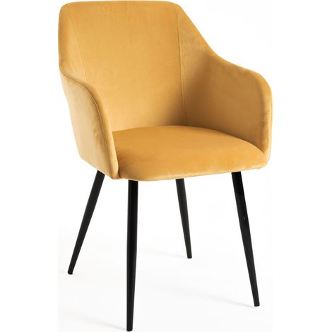 Sillas Comedor - Silla Puan Terciopelo - Mostaza (1/5)