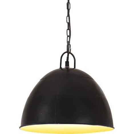 vidaXL Lámpara colgante vintage redonda 25 W negra 31 cm E27 (1/5)