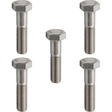 5x vis hexagonale UNC partiellement filetée DIN 931 classe 8.8 acier zingué, 1/4x1 1/2 (1/2)