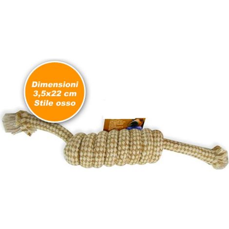 TrAdE Shop Traesio - Corda Per Cane Cani Stile Osso Da Mordere 22 Cm Gioco Addestramento Toys Dog -