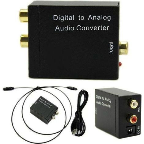 Adaptateur Audio - GENERIQUE - Coaxial vers RCA - Numérique vers analogique - 32 à 96 KHz - Noir (1/4)