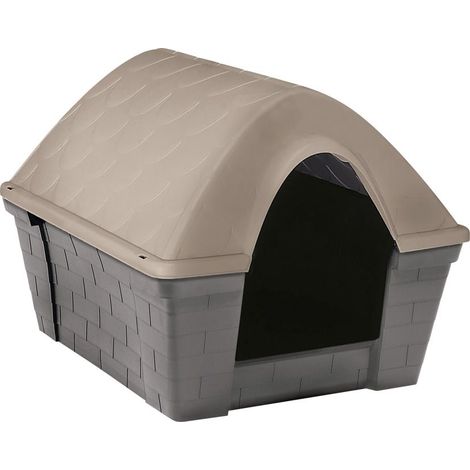 Zolux Niche en plastique gris taupe pour chien extérieur (1/4)