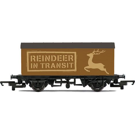 Hornby Wagons R60053 - Carro con renna di Babbo Natale, giocattolo per treno, carri e merci calibro 00 per set di treni, modelli per adulti, in scala 1:76, regalo modello in scala 1:76, rosso