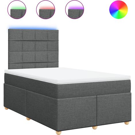 Maison Exclusive - Cama box spring con colchón tela gris oscuro 1 (1/5)