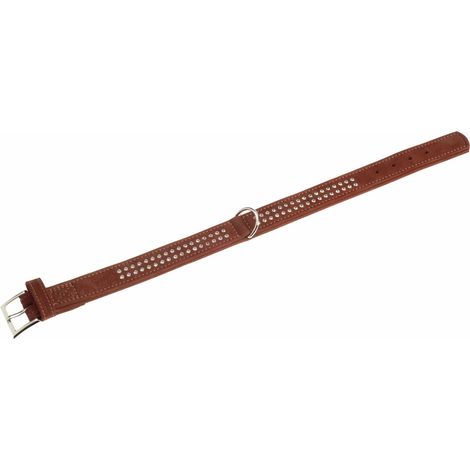 K Diamond da colletto di bufalo, 30 mm 50 cm marrone due file regolabili 38,5-44,5 cm