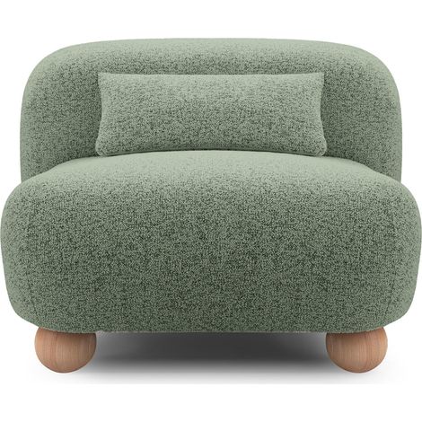 SUNA - Fauteuil en tissu chiné - Vert