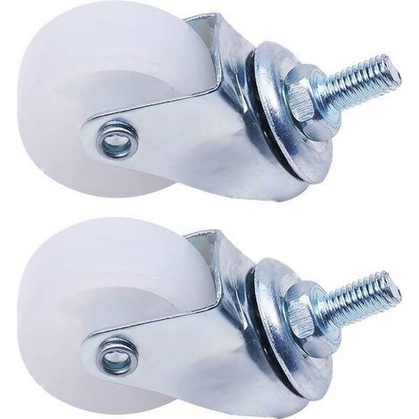 Lot de 2 roulettes pivotantes 40 cm PP M15 x 8 mm Tige filetée Roues pivotantes sans frein Charge totale 20 kg (1/5)