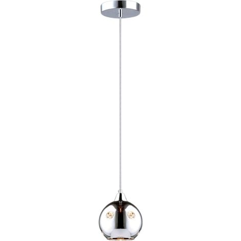 Lampada a sospensione Martin cromata vetro E14 Italux