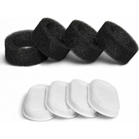 Katzenbrunnenfilter, 4 Filter + 4 Schwämme, Katzenbrunnenfilter mit Harz und Aktivkohle