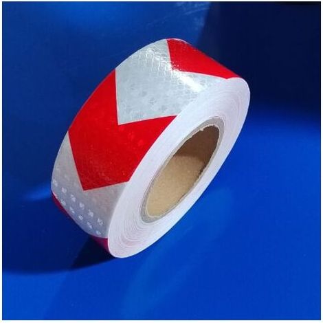 Nastro Riflettente Adesivo,Nastro Riflettente, Riflettente,per i veicoli, rimorchi, Barche, camion Rubalise Rosso e Bianco (1/5)