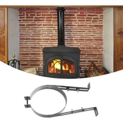 Support Fixation tuyau de cheminée Support ajustable pour tuyaux de 15 cm Matériau acier inoxydable 28 cm de longueur 310 g de poids (1/5)
