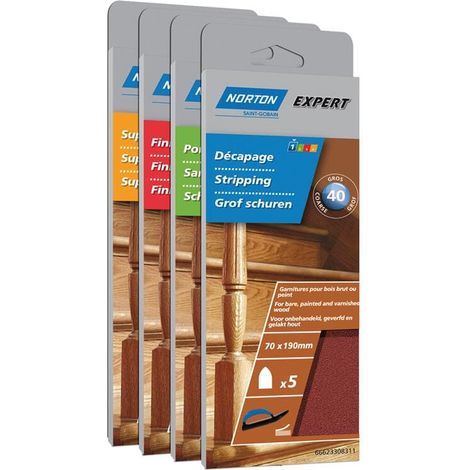 Norton Expert Nachfüllpackung 70x190mm K180 5er VE Holz Handblock