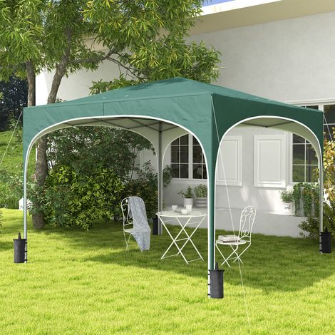 Gazebo jardin réglable en hauteur trous drainage sac transport métal - Couleur: Vert