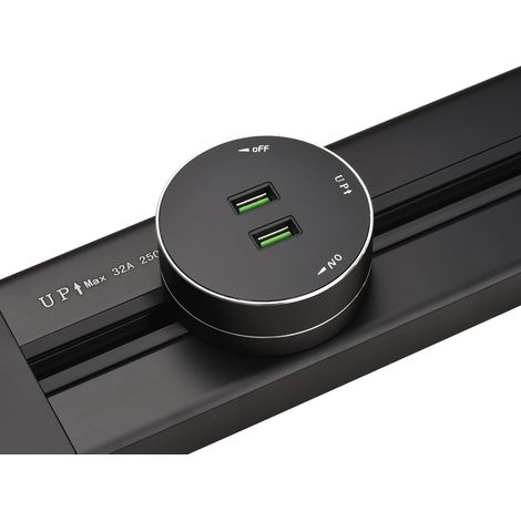 Prises sur rail, prises de courant sur rail, prises électriques mobiles sur rail, adaptateurs secteur pour bureau, cuisine et salon. (1/5)