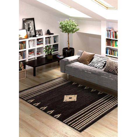 ATTICGO Tapis ethnique NEW YORK 50 Anthracite 140x200 cm (1/4)