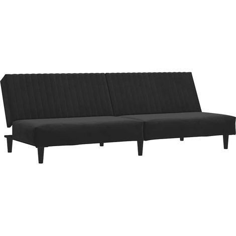 Canapé Sofa-lit 2 places noir velours (1/5)
