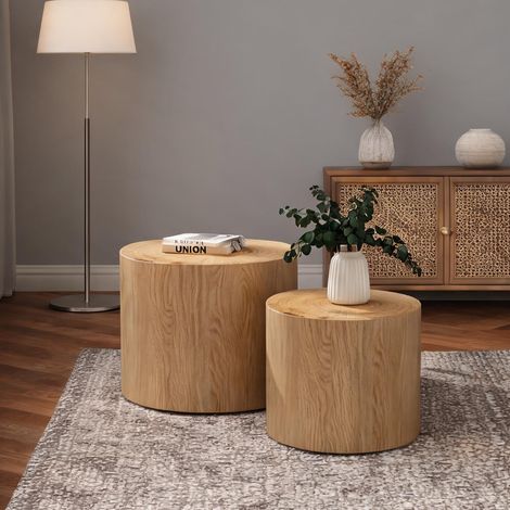 Table d'appoint en bois massif MDF 48 x 48 x 38 cm (1/5)