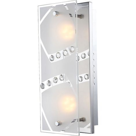 Lampada da parete LED 8 watt illuminazione vetro cristalli satinati lampada trasparente Globo 41713-2 (1/4)