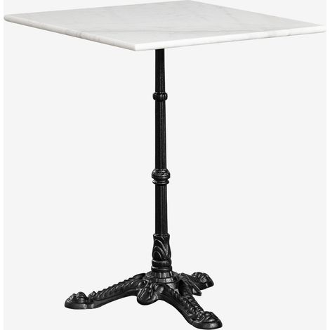 SKLUM Quadratischer Bartisch aus natürlichem Aztekenstein Guangxi Weißer Marmor - Schwarz 70 x 70 cm (1/5)