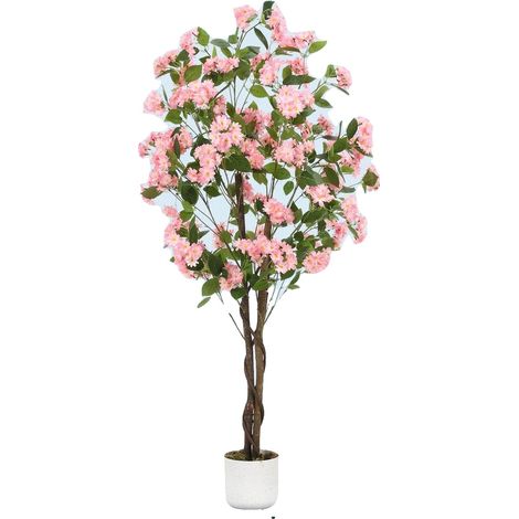 Árbol artificial, flores realistas, de pie, rosa, 150 cm (1/2)