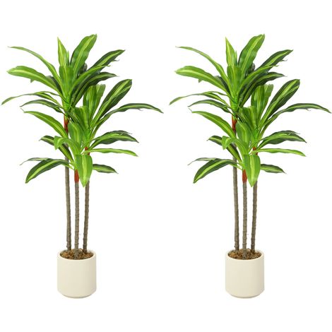 HOMCOM 90cm Lifelike Fake Tree with Bendable Trunks for Home Decor, Green (1/5)