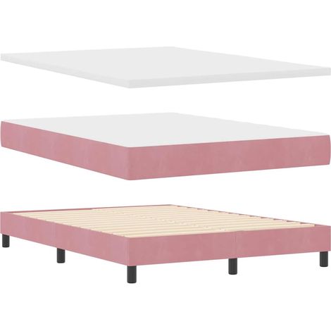 Cama con Somier y Colchón Gris Oscuro 80x200 cm Terciopelo Rosa vidaXL