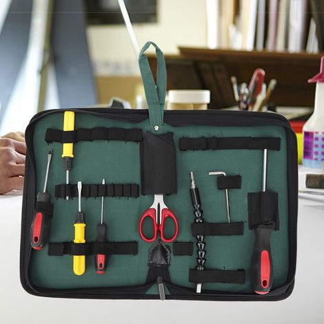 Étui à outils, sac de rangement en tissu Oxford, pour accessoires métalliques, durable, pour pièces industrielles (265 x 145 x 50 mm) (1/5)