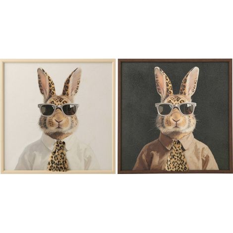 Tableau lapin fantaisie en toile - multicolore (1/5)