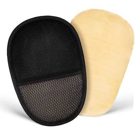 Juego de 2 guantes para lavado de coches fabricados en suave lana sintética, perfectos para limpiar arañazos en la carrocería y para el mantenimiento y lavado del coche.