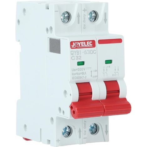Systèmes photovoltaïques à énergie solaire miniature 2 pôles DC500 V pour panneaux solaires, système de sécurité, interrupteur de séparation automatique (1/5)