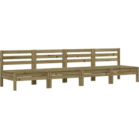 Canapés de jardin Divan de jardin sans accoudoirs 4 pcs bois pin imprégné (1/5)