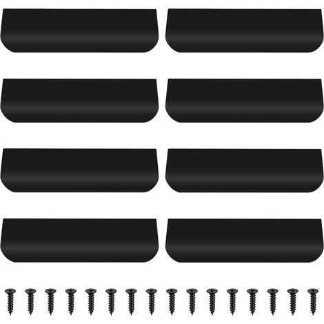 8 Pcs Poignées de Meuble Cuisine Aluminium Noir 80 mm (1/5)