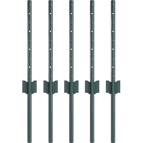 Poteaux de clôture 5 pcs U-Channel Vert 40 cm Acier CFW7978392 (1/5)