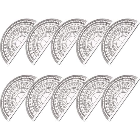 Alasum Lot de 10 rapporteurs d'angles en plastique à 180° pour le (1/5)
