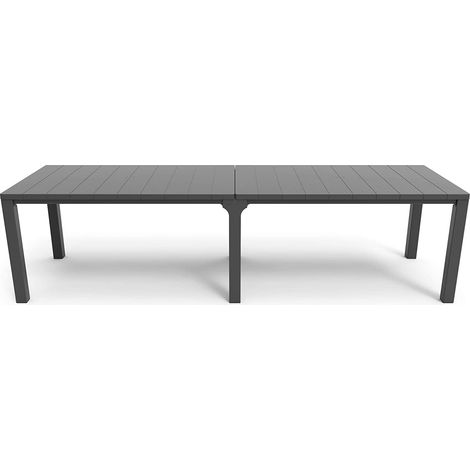 Table de jardin - rectangulaire - gris graphite - en résine finition bois - 8 a 10 personnes - Julie - Allibert by KETER (1/7)