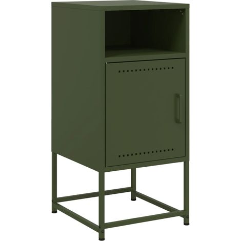Maison Exclusive - Nachttisch Olivgrün 36x39x78 cm Stahl