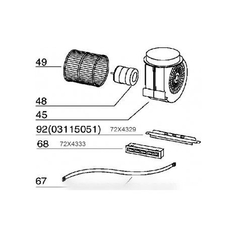 Support commandes pour Hotte BRANDT 72X4329