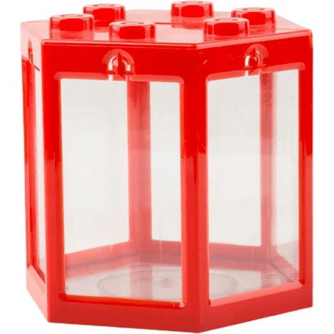 Aquarium - Transparent En Plastique - Carré Rouge - Pour Poissons Rouges - Usage Intérieur - 12 x 11 x 11 cm - 1 Pièce