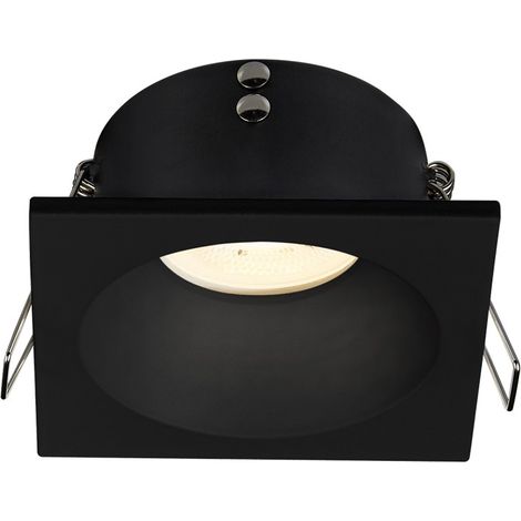 Quadratische schwarze Deckeneinbauleuchte IP65 (1/2)
