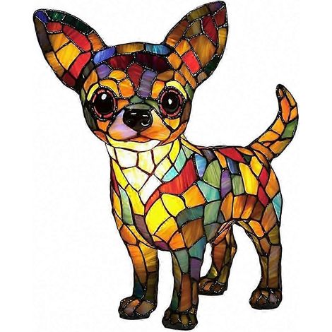 Retro-Tischleuchte aus Kunstharz mit Chihuahua-Motiv – getöntes, künstlerisches Nachtlicht für Tierliebhaber (1/5)
