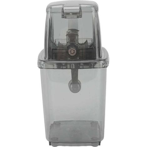 Broyeur à glace portable 1,25 L à manivelle, machine à glace pilée manuelle pour la maison, le camping et les activités de plein air, noir transparent